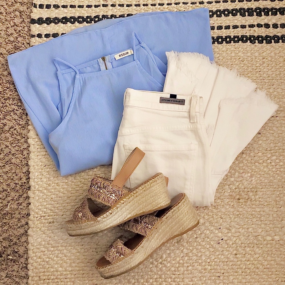 Periwinkle Blue Cold Shoulder Blouse